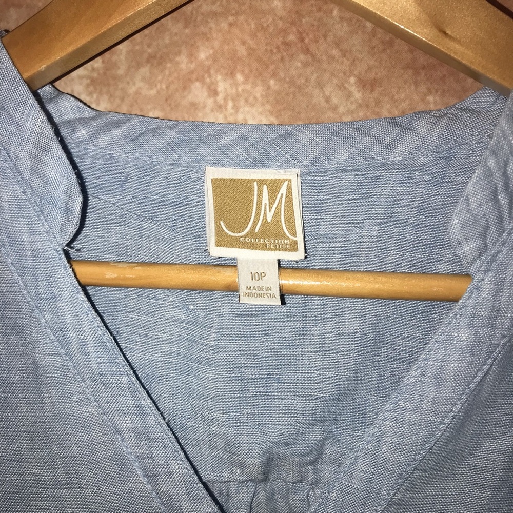 JM Collection Linen Top - Picture 4 of 7